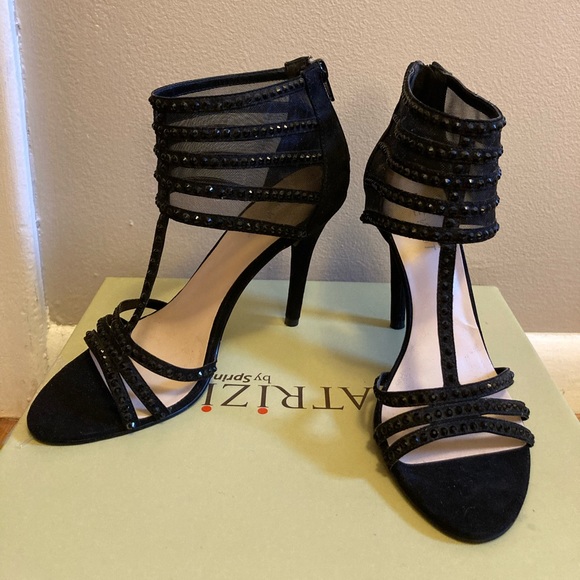 Nine West Black Rhinestone Heels - Picture 1 of 5